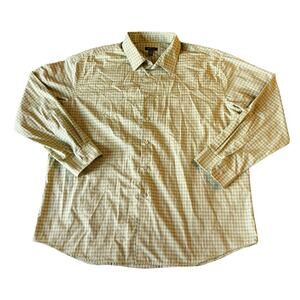 Van Heusen Green Checkered Button-Down Mens Size XXL 18-18 1/2